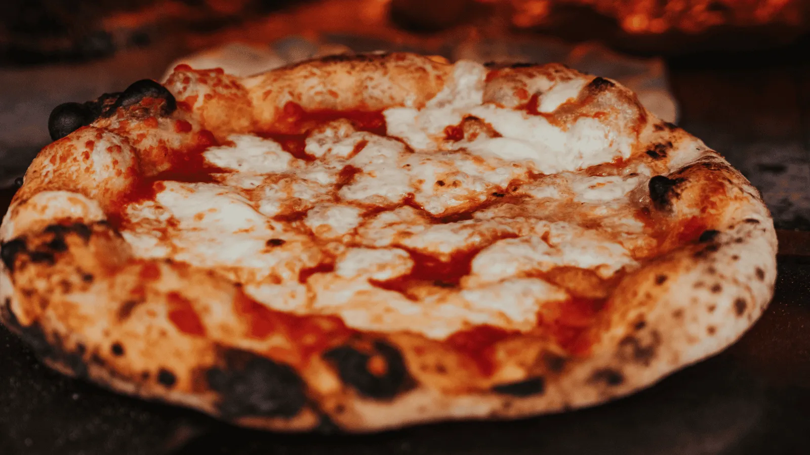 Pizza margherita au four à bois